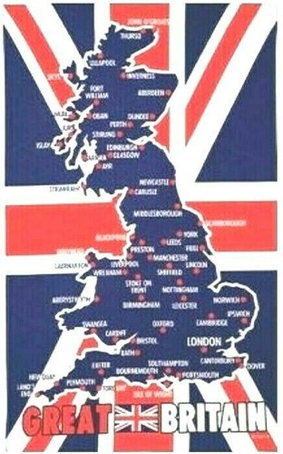 Great britain map union jack - union,