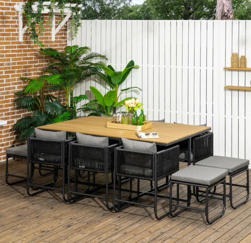 Garden dining set large metal - set,