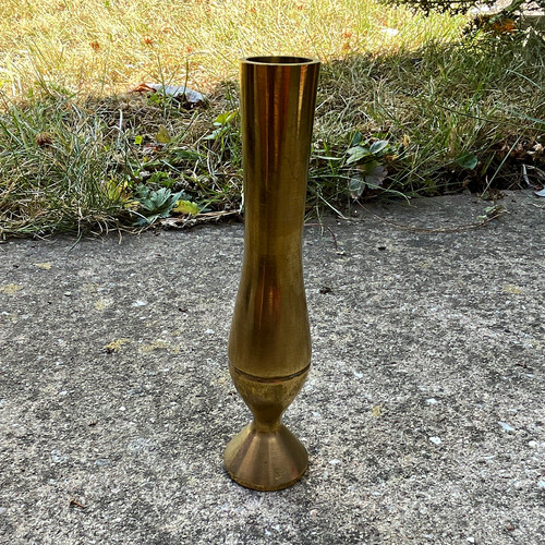 Brass bud vase urn - vase/urn, art
