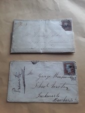 QV 1843 Imperf Penny Reds on Envelope & One Entire Letter - one with damage.