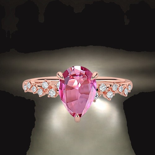18k rose gold - pink, sapphire