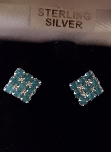 Square unusual blue crystal