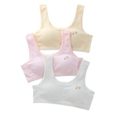 3 PACK GIRLS KIDS FIRST BRA COTTON UNDERWEAR CROP TOP PLAIN SOFT AGE 12-15