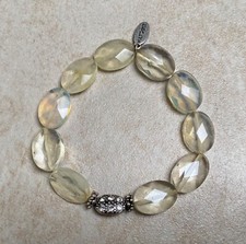 Hult Quist pale yellow semi precious stone stretch bracelet