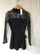 Warehouse Black Lace Trimmed