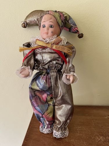 Vintage porcelain jester doll - porcelain,