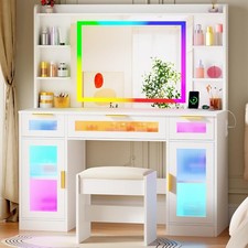 Large Vanity Desk with Mirror