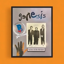 GENESIS GROUP SIGNED 8X10 PROMO FRAMED BECKETT BIG 16x20 PHIL COLLINS AUTOGRAPH