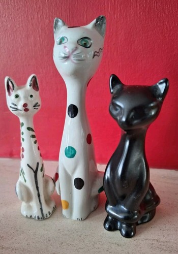 Vintage porcelain tall cats - porcelain,