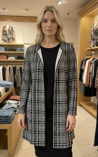 Mono plaid duster coat - mono,