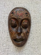 Wooden indonesian mask - wooden,
