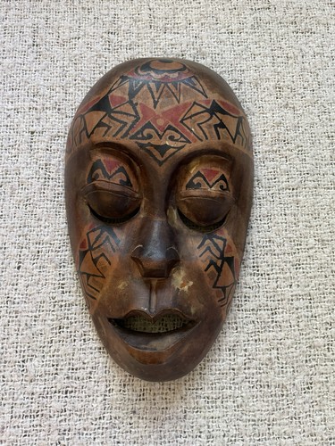 Wooden indonesian mask - wooden,
