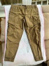 Next Mens Light Olive Cargo Trousers Size 40Inch Waist Worn Once Great Cond