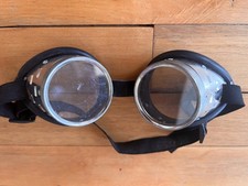 Vintage retro aluminium and leather cycling goggles. Used once for Eroica.