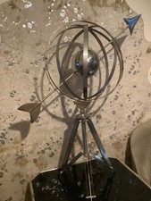 large armillary,sphere, sundial, silver