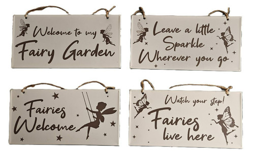 Fairy sign metal hanging - fairy,
