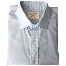 John Francomb TM Lewin Mens Blue Smart Slim Fit Shirt 15.5 collar 34.5 Chest