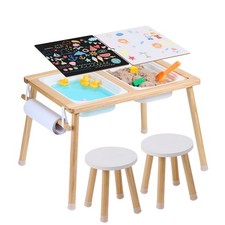 Uimoso Kids Sensory Table & Chair Set Sand Water Play Table with 2 Storage Bins