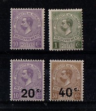 MONACO 1910/19 POSTAGE DUE SURCHARGE M/MINT SG;D36,37,39,40. Cat £11