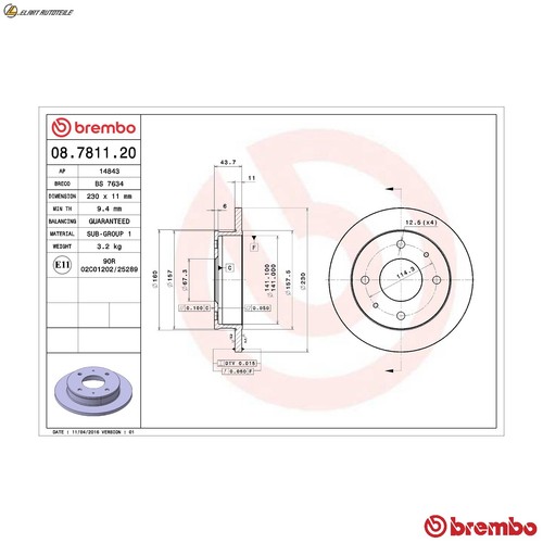 Brake discs 7811 20 for - 2x,
