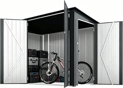 7ft metal bike shed - 4×7ft,