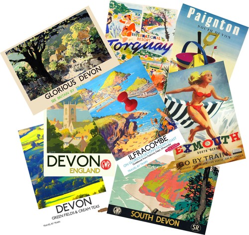 Vintage devon posters - vintage,