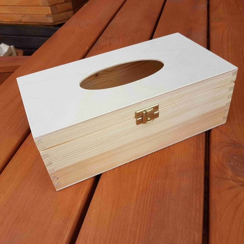 Wooden tissue box unpainted - wooden,