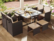 8 SEATER CUBE RATTAN GARDEN
