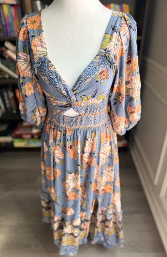 Angie dress blue floral - angie👀dress, l
