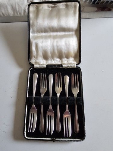 Set six cake forks epns - set,