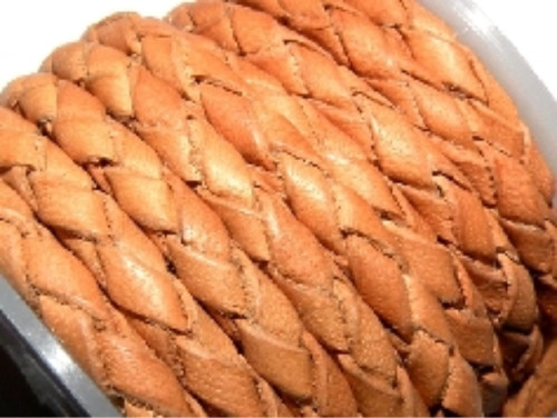 Round braided leather 3mm - leather,