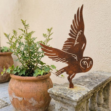 Rusty Metal Owl Ornament