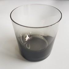 Holmegaard smokey grey tumbler glass 8cm MCM vintage Denmark Scandinavia design