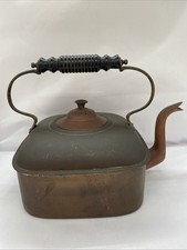Super Size Large Old  Copper Square Kettle 19th Century Antique Georgian?