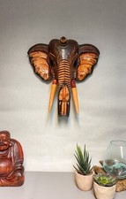 Elephant Wall Mask - Brown