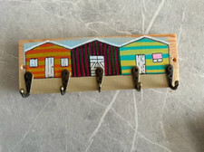 Hand painted key rack. Beach