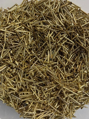 Brass plated escutcheon pins - plated,