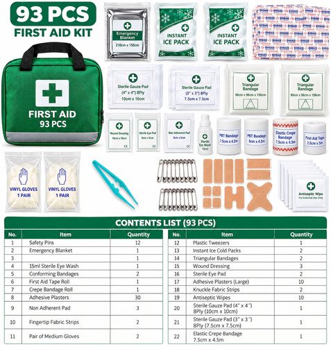 93pc first aid kit emergency - first,