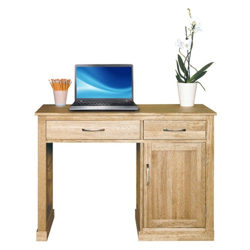 Solid oak single pedestal desk - single,