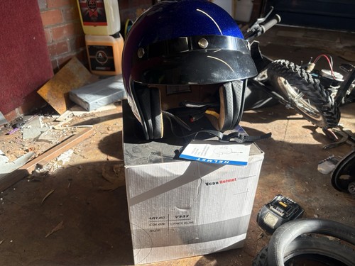 Vcan open face helmet - face, helmet,