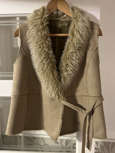 Caramel gilet with - with, faux
