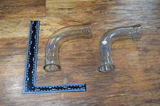 2 x Vintage QVF Glass Scientific Glass retro laboratory equipment tubes U tube