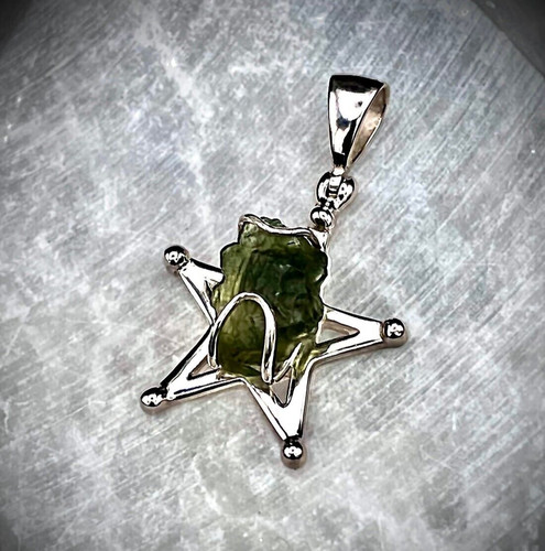 Natural moldavite star - moldavite, in