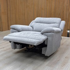 Furniture Village ‘Touch’ Chair Grey Fabric Electric Power Recliner USB Port NEW