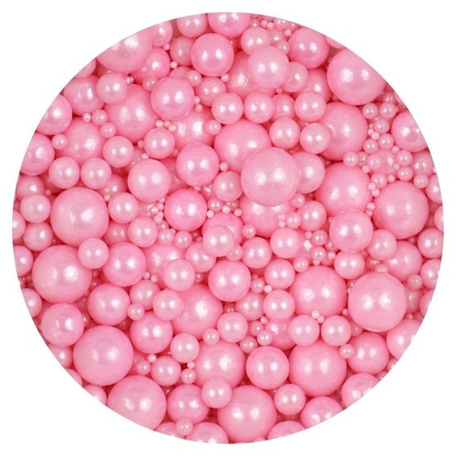 Pink pearl sugar sprinkles - sugar,