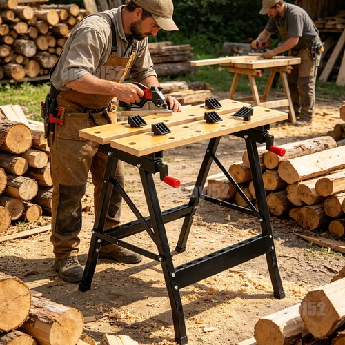 Foldable wooden workbench - foldable,