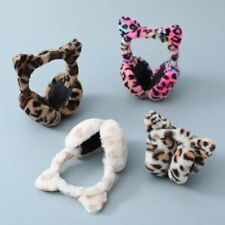 Winter Women Kids Soft Leopard Earmuffs Ladies Girls Earflap Warmers Ear Muffs