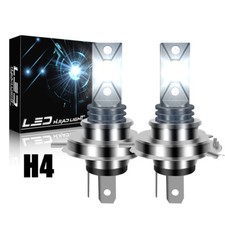 2PCS H4 LED 6500K 10000LM Super Bright Fog Lights White Headlight Bulbs Beam UK
