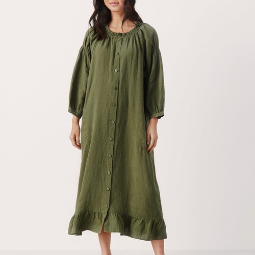 Khaki linen woven - woven, size