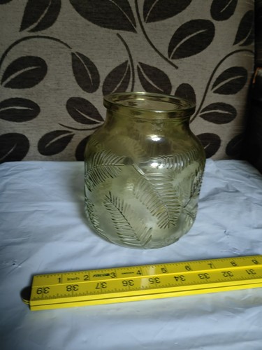 Large green glass - glass, floral